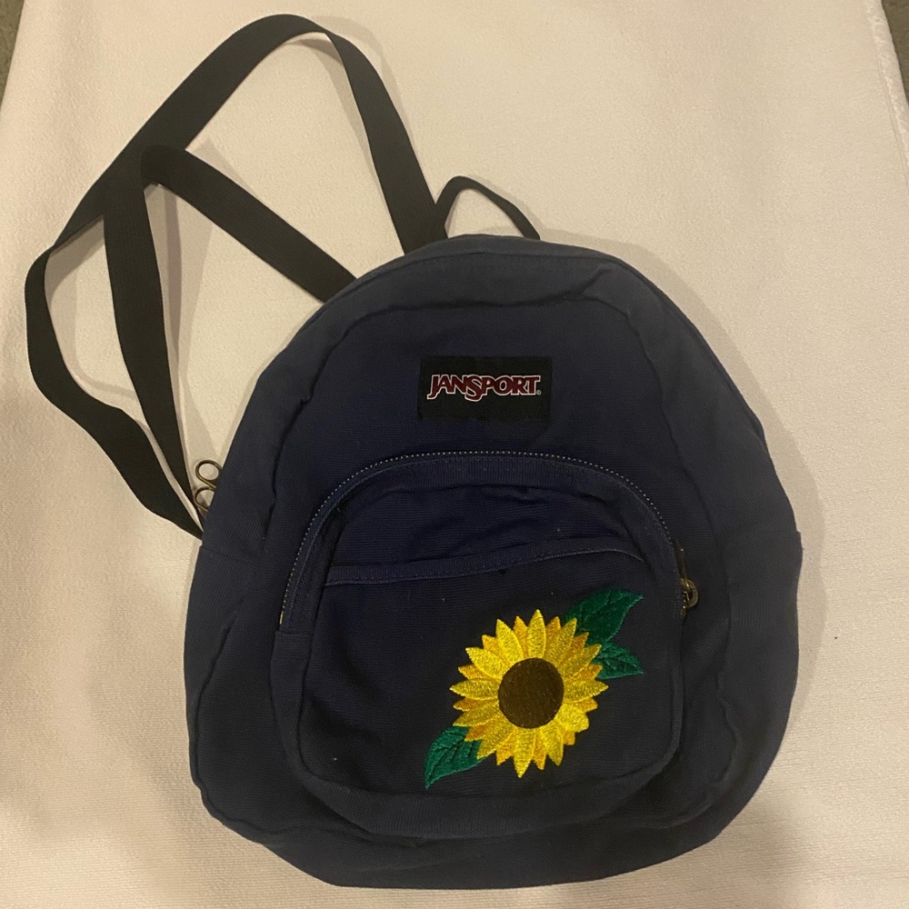Mini Navy Sunflower Jansport Backpack